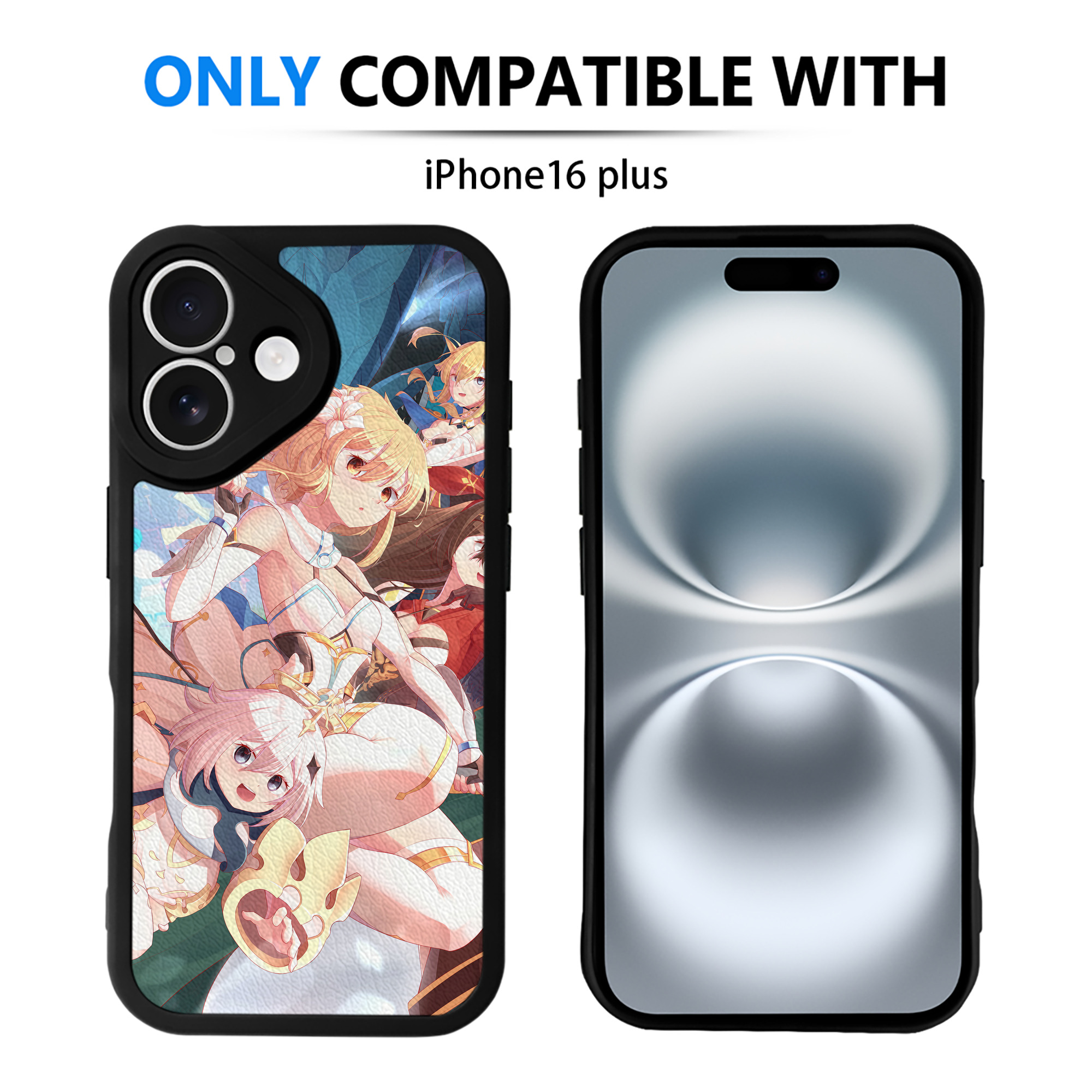 げんし神 genshin 【iPhone 16シリーズ対応】シリコンスマホケース（レザー調） 材質：シリコン